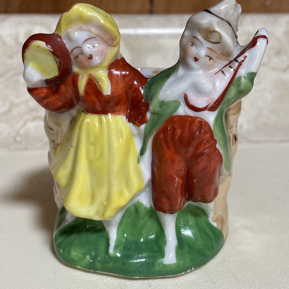 Vintage Iridescence Mini Planter‎ Whimsical Figurines Made In Occupied Japan